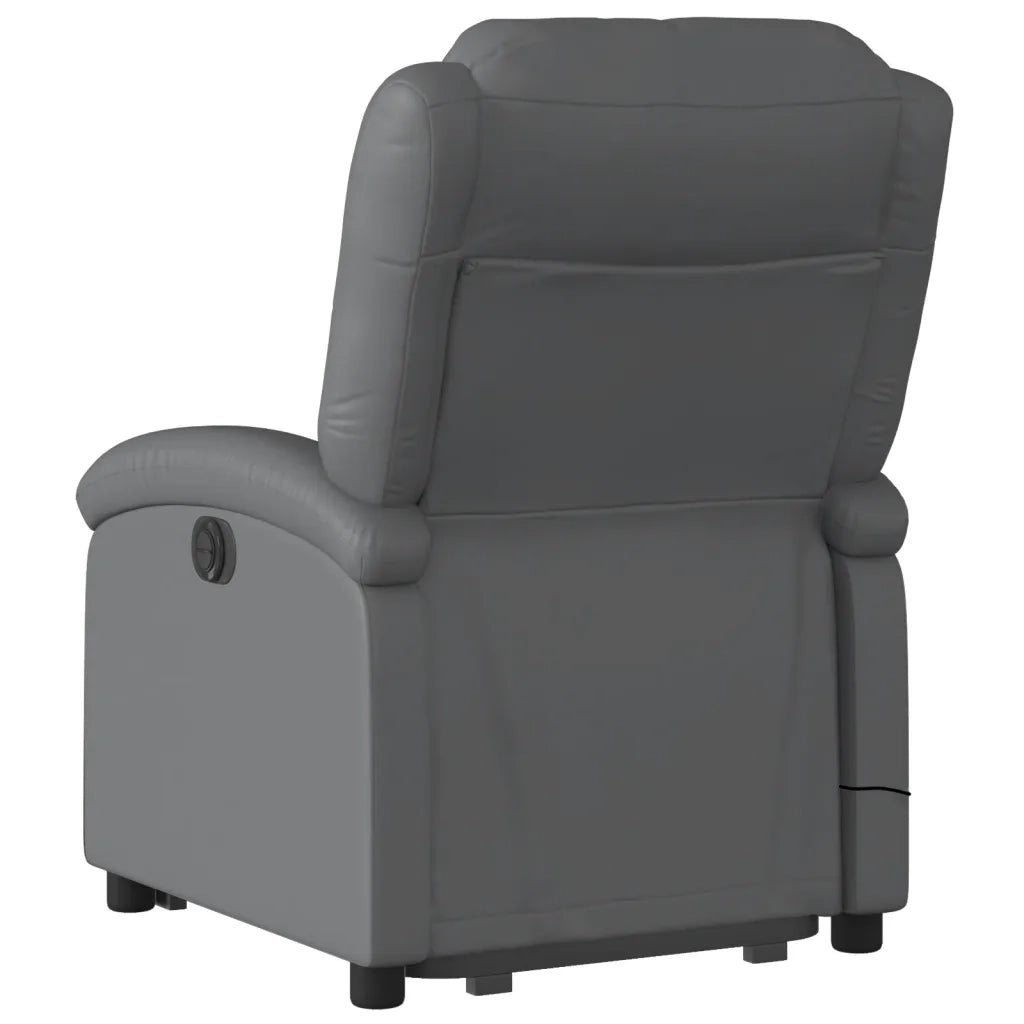Poltrona Alzapersona Elettrica Reclinabile Grigio in Similpelle 3204250