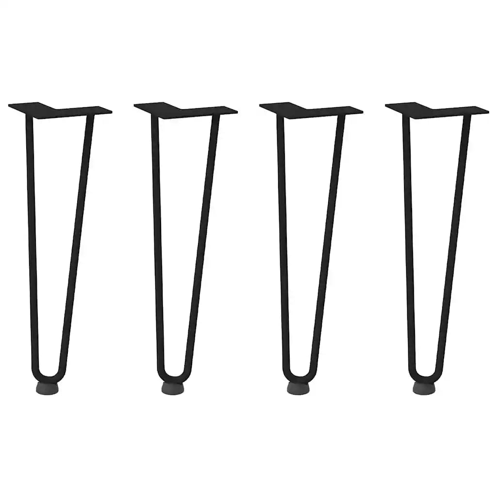 Gambe a forcina per tavolino da caffè 4 pz nere 42 cm in acciaio massiccio 4012420