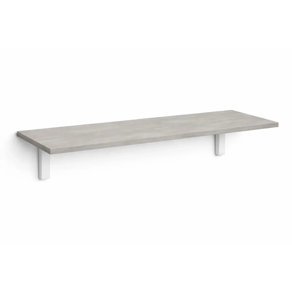 Mensola da Muro da appoggio in Legno nobilitato spessore 1,8 cm in colore Cemento 60x20 cm