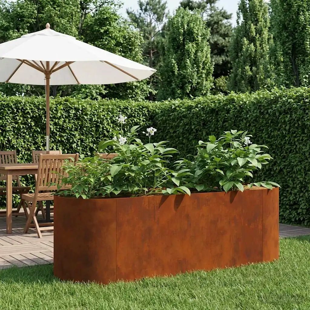 Letto rialzato da giardino Acciaio Corten 120 x 40 x 40 cm 8011690