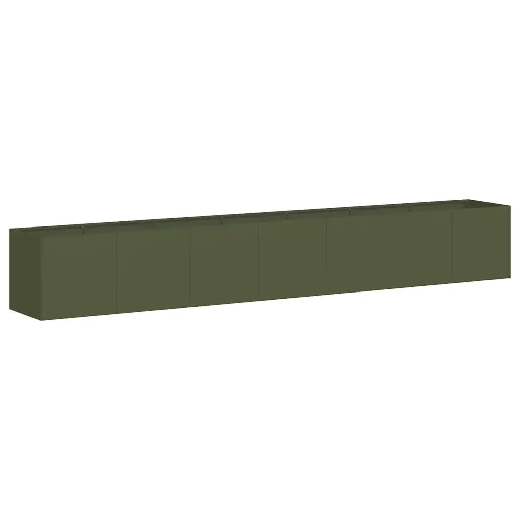 Fioriera Verde Oliva 280x40x40 cm in Acciaio Laminato a Freddo 860692