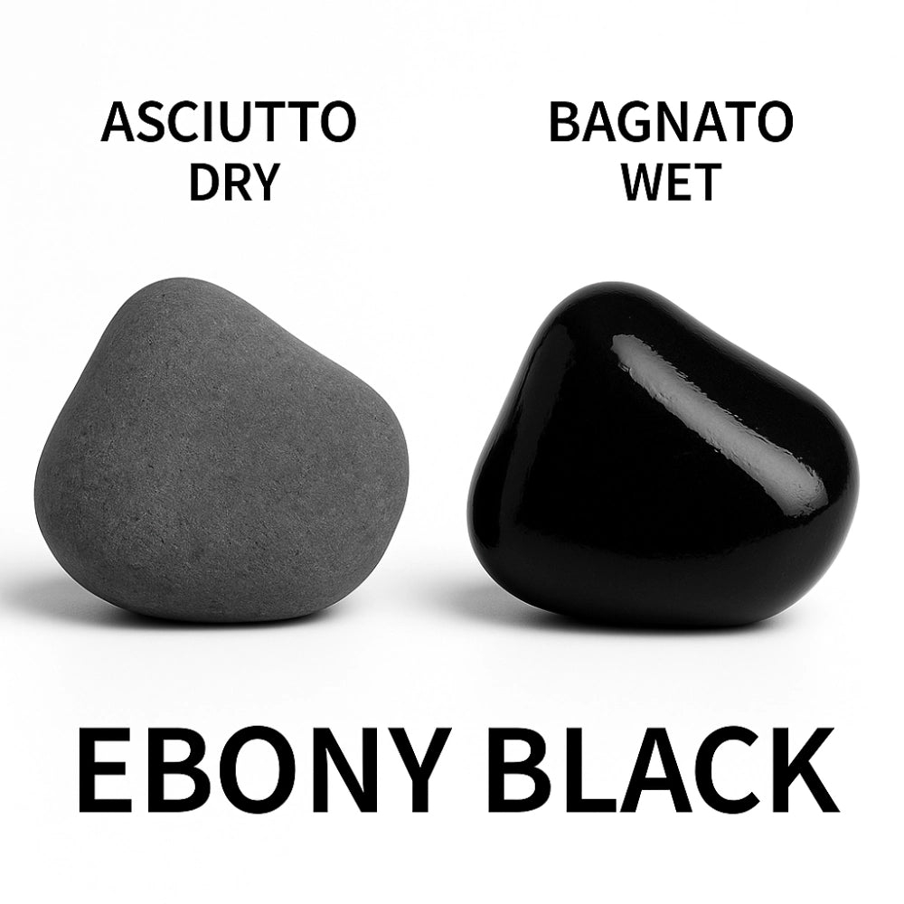 Ciottoli nero ebano pietre naturali decorativi giardini aiuole vasi *** misura 40/60, formato 5 kg, confezione 1