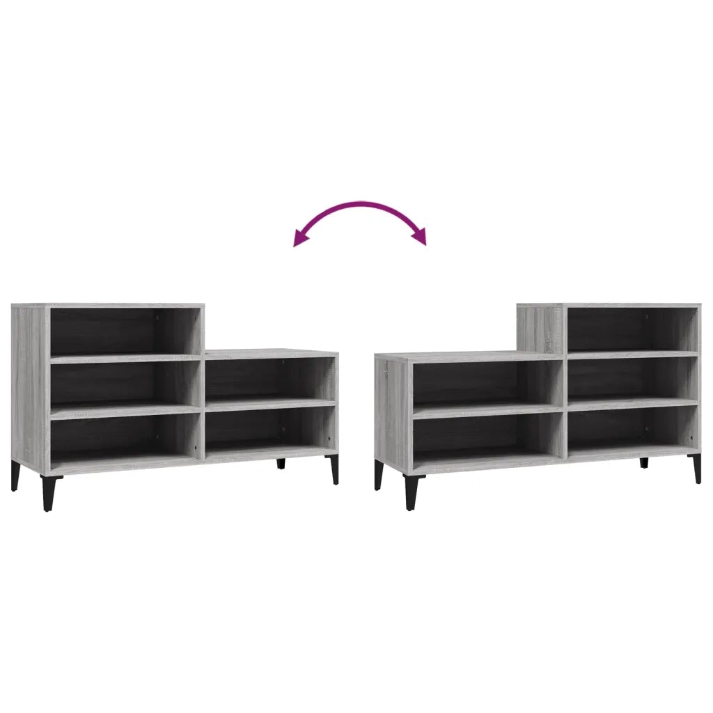 Scarpiera | Mobile per scarpe Grigio Sonoma 102x36x60 cm in Legno Multistrato