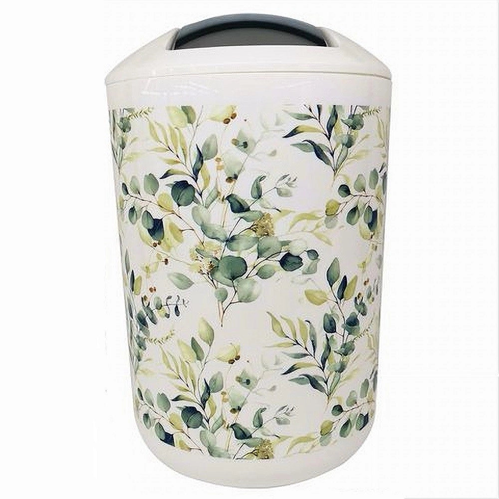 Trade Shop - Pattumiera Cestino Secchio Rifiuti Gettacarte Accessori Bagno Fiori Foglie 87058 -