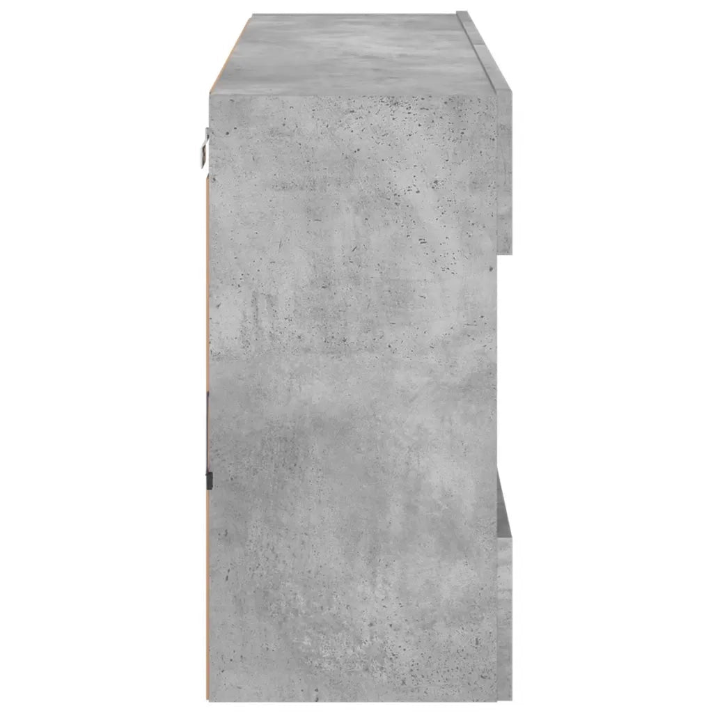 Mobile TV a Parete | Armadietto TV | Mobile Porta TV con Luci LED Grigio Cemento 98,5x30x60,5 cm