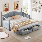 Divano letto con funzione estraibile in legno di pino 90x190 cm