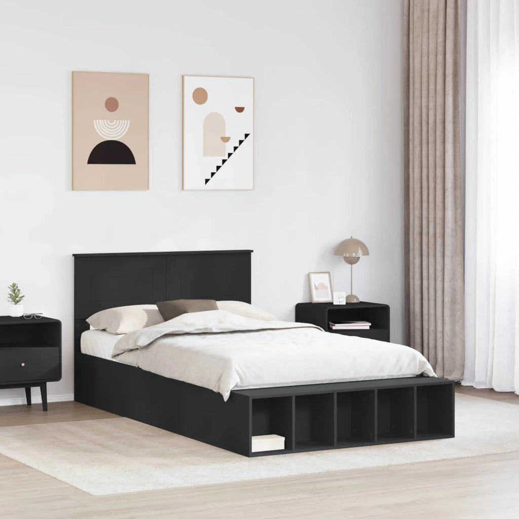 Struttura del letto Nero 135 x 190 cm Legno multistrato 3408376