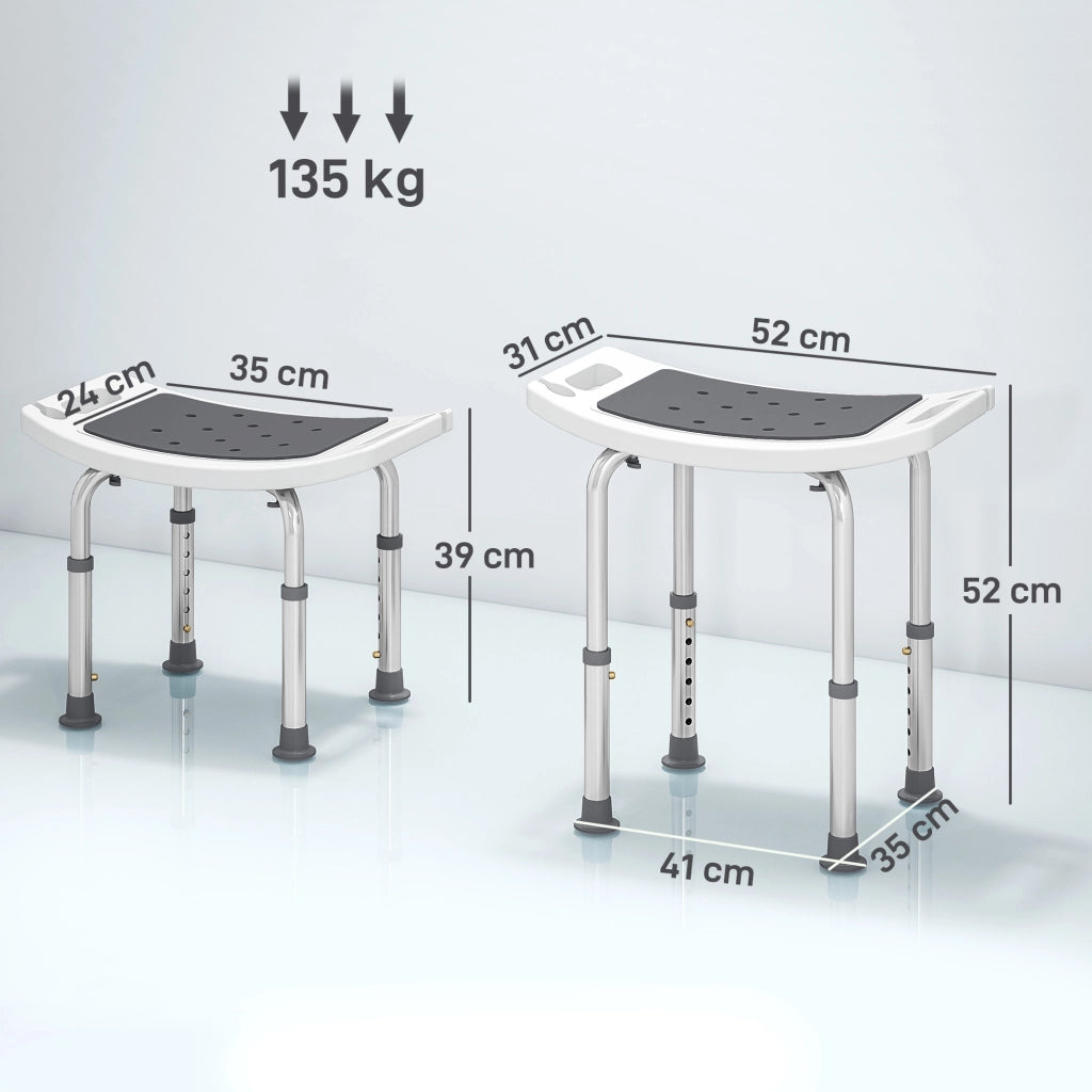 Sgabello da Doccia Regolabile ¨C Minimal ¨C Grigio 39-52cm