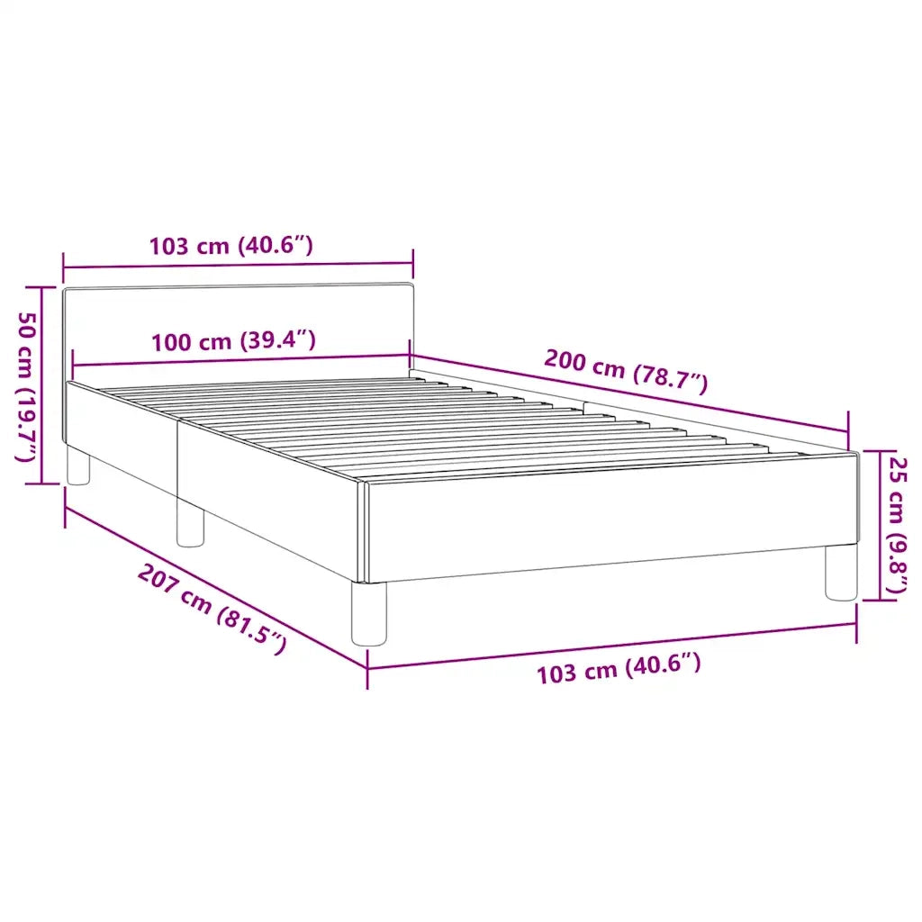 Giroletto senza Materasso-Struttura Letto Grigio Chiaro 100x200 cm Tessuto 761003