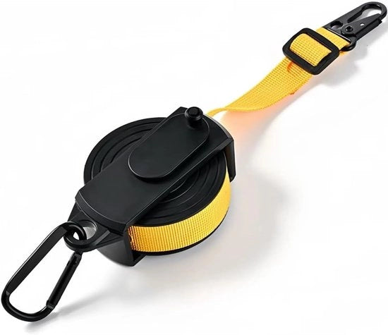 Waslijn portatile con 34 ganci di aggancio, robusta corda in nylon, nessun attrezzo necessario, regolazione della tensione, adatta per viaggi, campeggio, balcone, hotel, camper, uso interno ed esterno, gialla