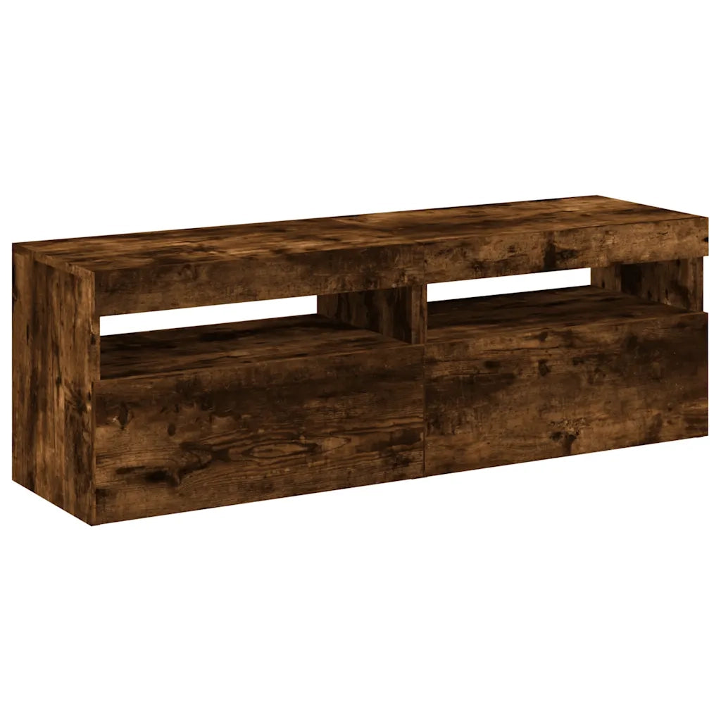 Mobili Porta TV con Luci LED 2 pz-Set di 2 Credenza per TV Rovere Fumo 60x35x40 cm