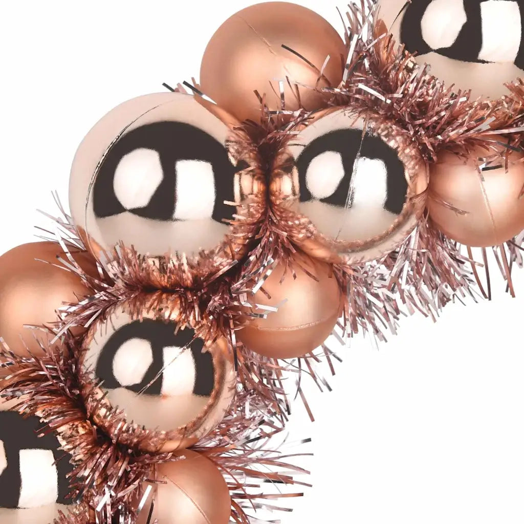 Corone di Palline di Natale 2 pz-Decorazioni natalizie Oro rosa 33 x 33 x 7 cm