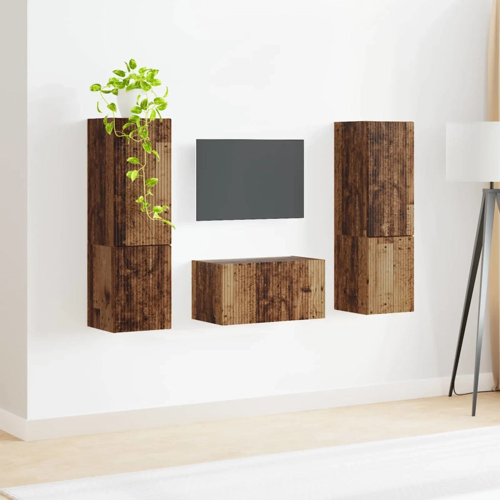 Set mobile TV 5 pcs Legno vecchio Legno multistrato