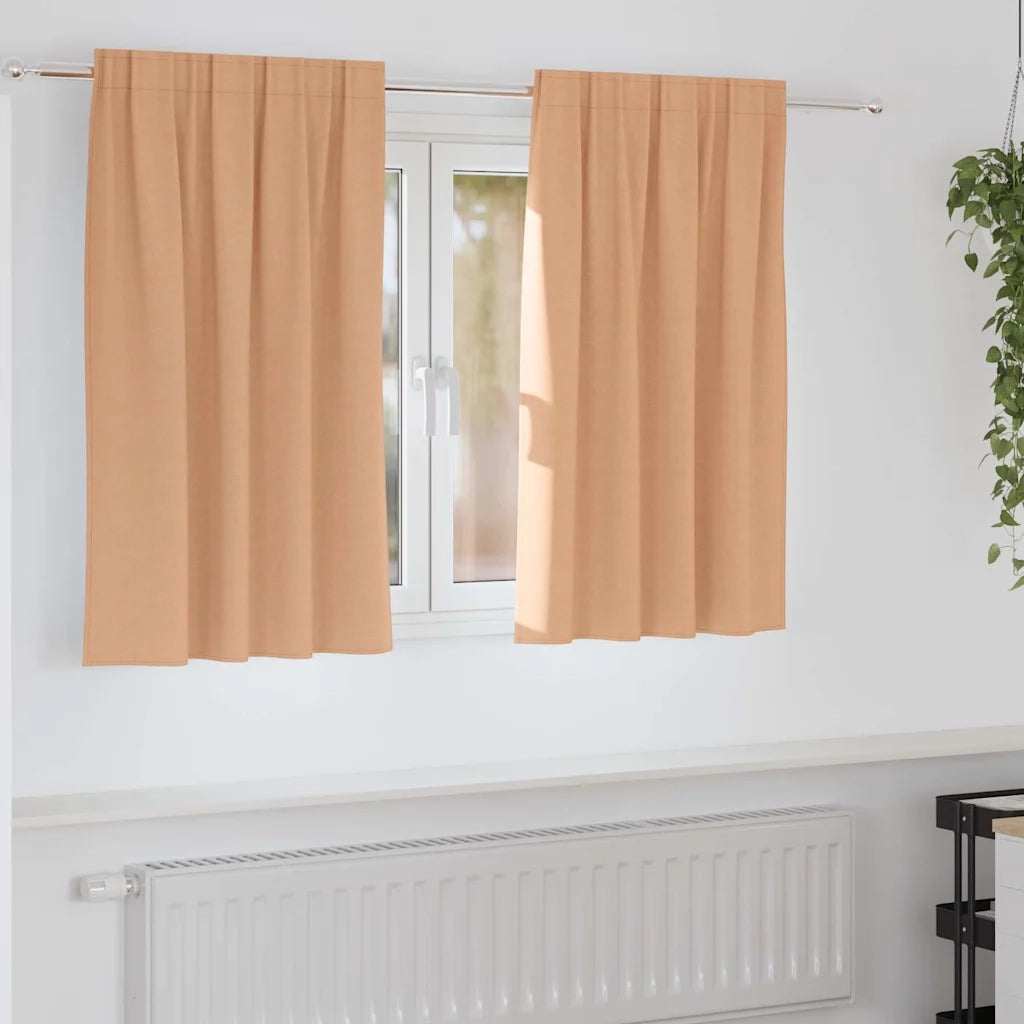 Tende Blackout con Anelli 2 pcs Marrone Chiaro 140 x 140 cm 4107478