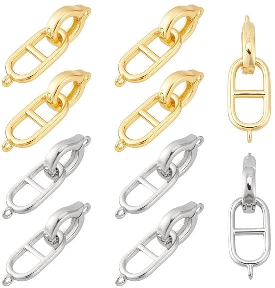 Ferramenta per serrature 10 pezzi/set - Ottone - Oro/Platino - 26 mm - Creazione di gioielli - Ricamo - Ampia applicazione - Serrature per gioielli