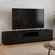 Mobile porta TV Giaele, Credenza da soggiorno, Armadio basso per TV, Base parete attrezzata, 177x40 h38 cm, Nero