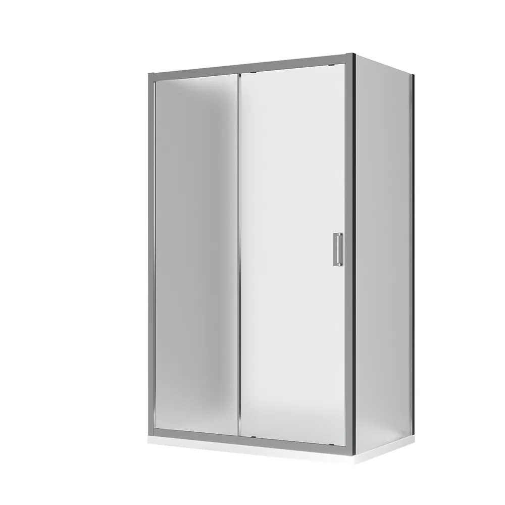 Box doccia 3 lati 70x125x70 cm con porta scorrevole e vetro temperato 6mm opaco | Ustica