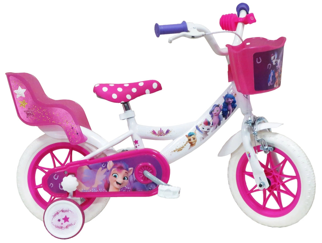 Bicicletta per Bambine 12" My Little Pony Freno Caliper e Stabilizzatori in Acciaio Hi-Ten Rosa