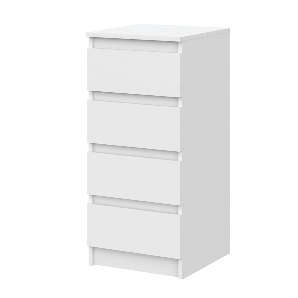 Commode SOLA - Bianco - 4 Cassetti - Larghezza 40 cm, Altezza 90 cm, Profondit? 43 cm