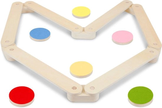 Set di equilibrio in legno massello da 12 pezzi - Giocattolo di equilibrio tutto in uno per bambini in legno duraturo