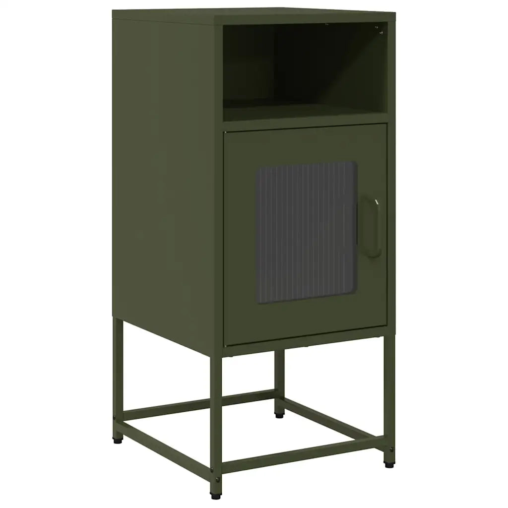 Comodino Verde Oliva 36x39x78 cm in Acciaio Laminato a Freddo 853414