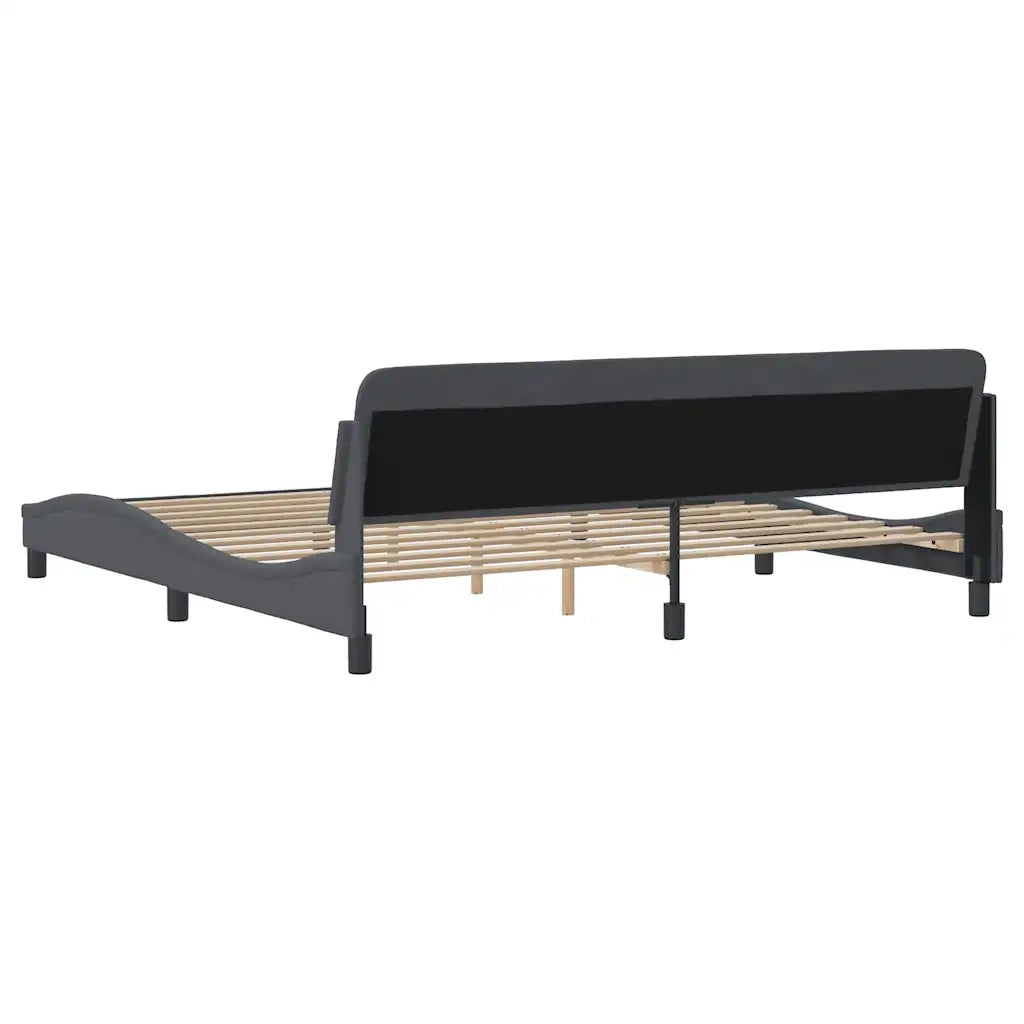 Giroletto-Struttura Letto Dover Grigio Scuro 200x200 cm Velluto