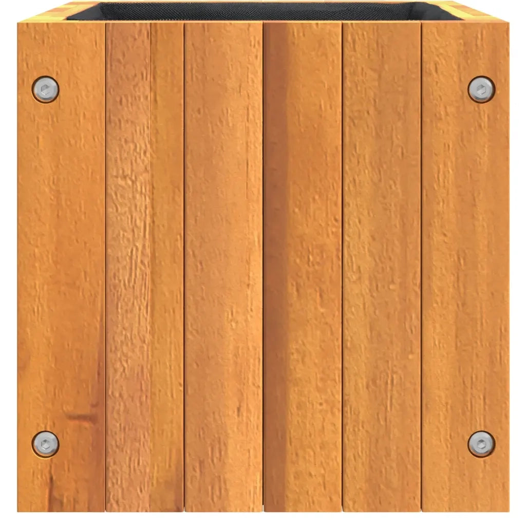 Fioriera | Cassetta per fiori | Vaso da Giardino 25x25x25 cm in Legno Massello di Acacia