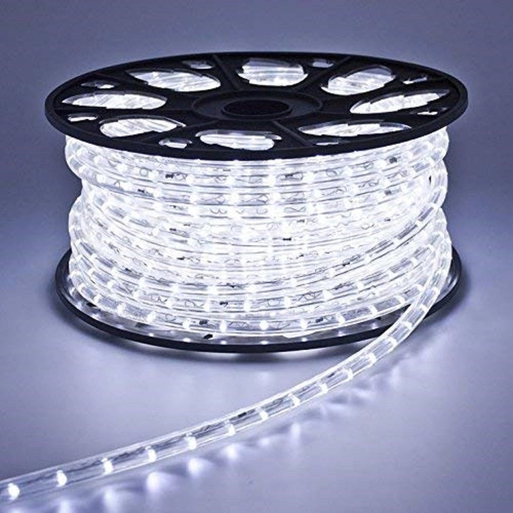 Trade Shop - Tubo Luminoso 1200 Led 50 Mt Bianco Freddo Uso Esterno Controller 8 Giochi Luce -
