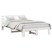 Letto matrimoniale | Letto per adulti | Struttura del letto Bianco 135 x 190 cm Pino massello