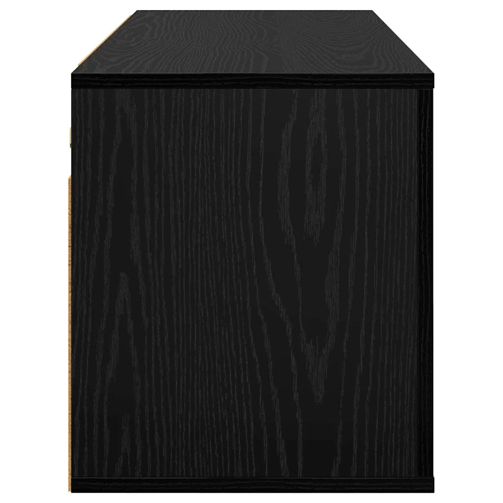 Mobile TV da Parete | Armadietto TV | Mobile Porta TV Rovere Nero 100 x 34,5 x 40 cm