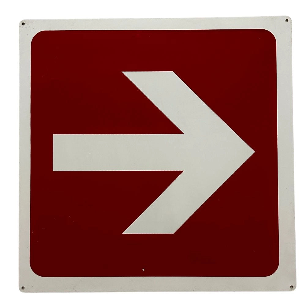 Cartello segnaletica alluminio freccia direzionale regolabile 400x400 mm
