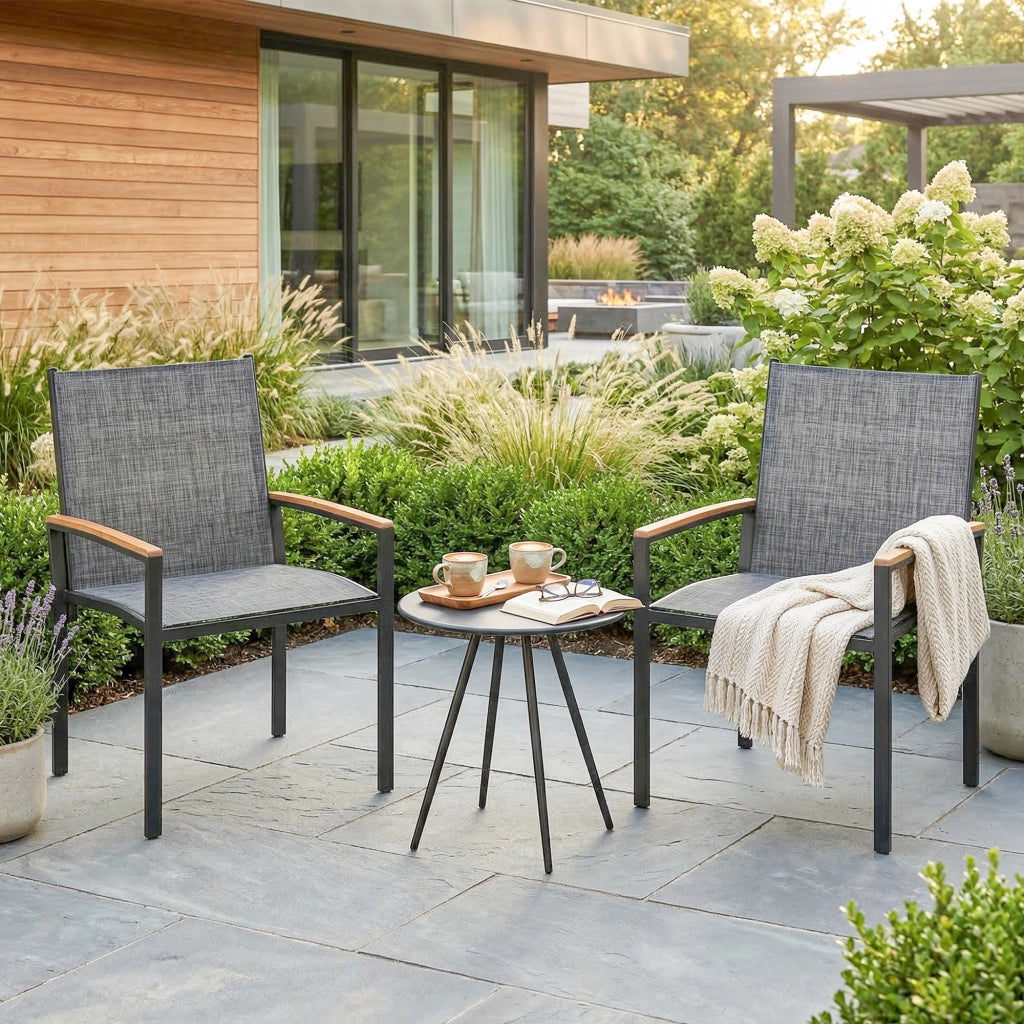 Set Bistr¨° 3 Pezzi ¨C zephmum ¨C Grigio, Rete e Metallo