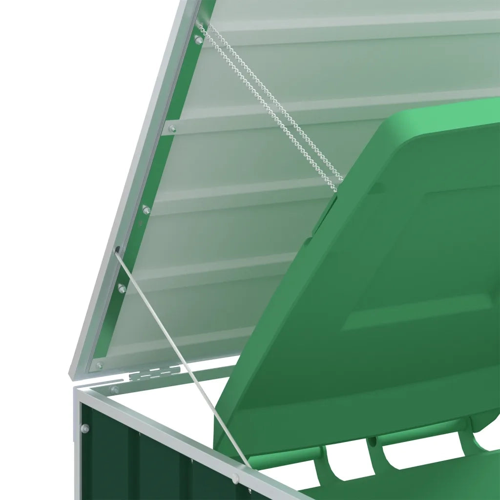 Copribidone con Ruote per 3 Bidoni Verde 216x81x115 cm Acciaio CFW8562525