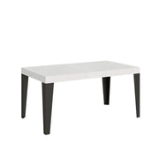 Tavolo allungabile 140/400x90 cm Flame colore bianco frassino gambe antracite