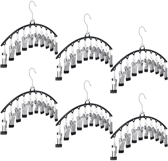 Hanger per abito spaziale - 6 pezzi - Viti metalliche - Acciaio inossidabile - Morsetto robusto - Ideale per armadio - Hanger per abito