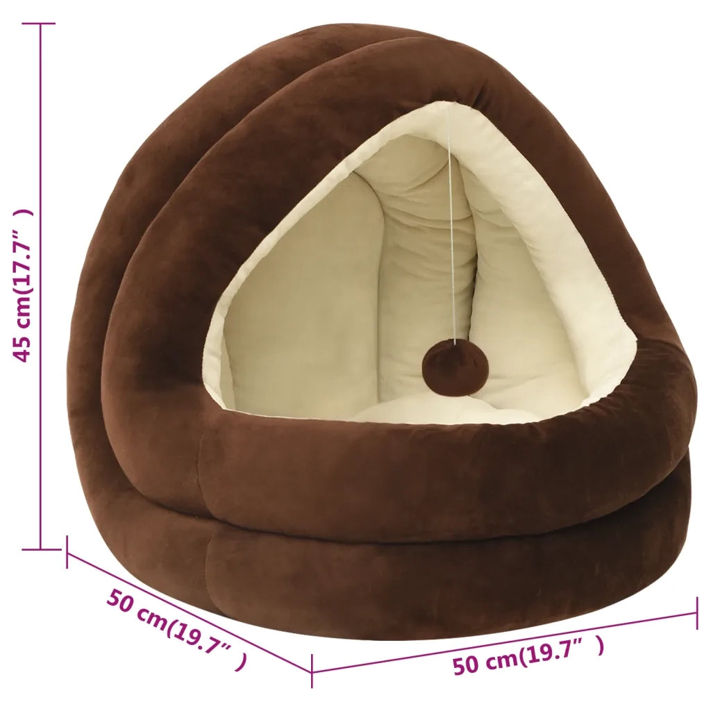 Letto per Gatti 50x50x45 cm Marrone e Crema 171400