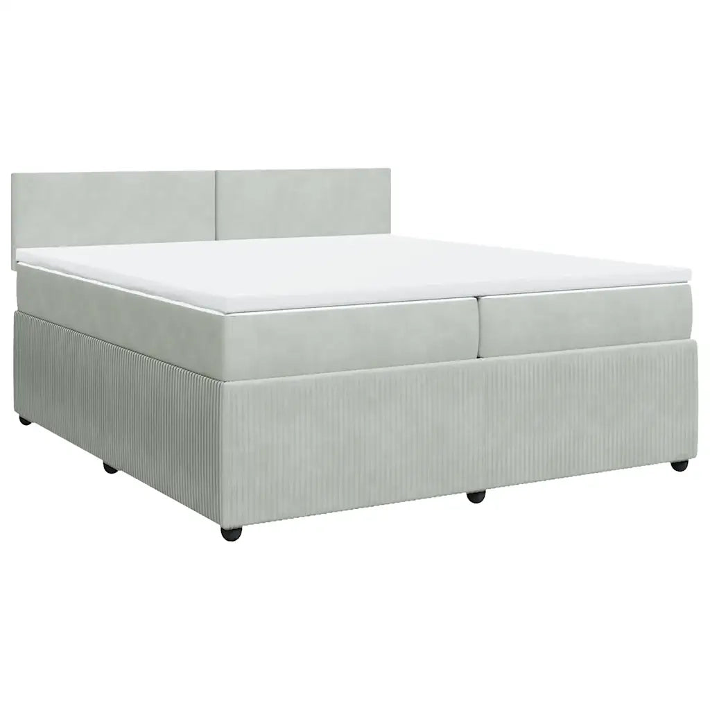 Giroletto a Molle con Materasso Grigio Chiaro 200x200cm Velluto 3287824