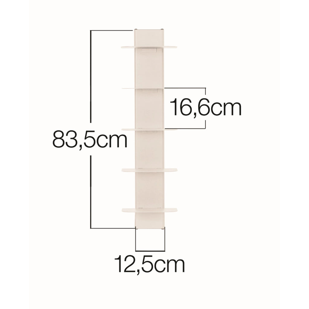 ALUBOX DEMETRA Libreria Da Parete In Alluminio E Lamiera Zincata 83,5X23X21 Cm Libreria Sospesa 6,6 Kg Con 5 Mensole Libri 17x23 Cm Libreria Salvaspazio Con Inserti A L E Attrezzatura COLORE: BIANCA