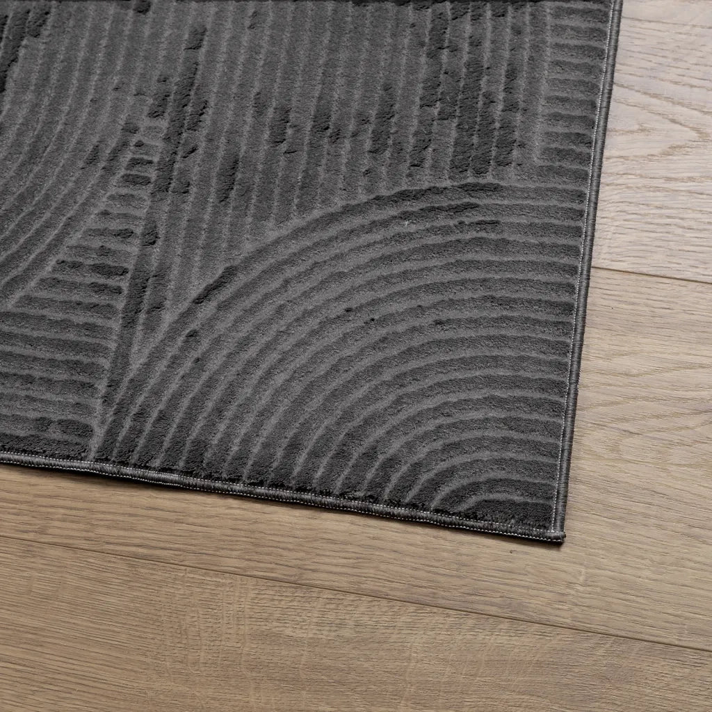 Tappeto IZA a Pelo Corto Aspetto Scandinavo antracite 140x200cm 375429