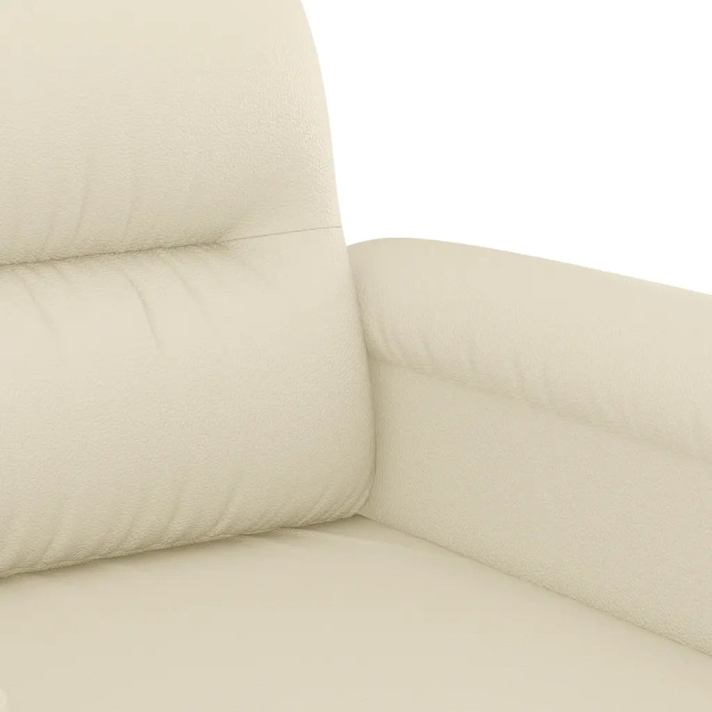 Set di Divani 2 pz con Cuscini crema in Similpelle