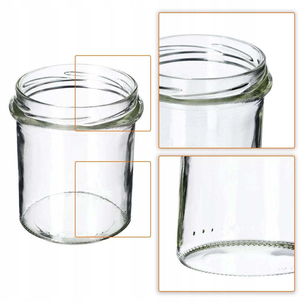 KADAX Avila barattoli di vetro 350ml 10pz 82mm + coperchi "Piselli rosa"