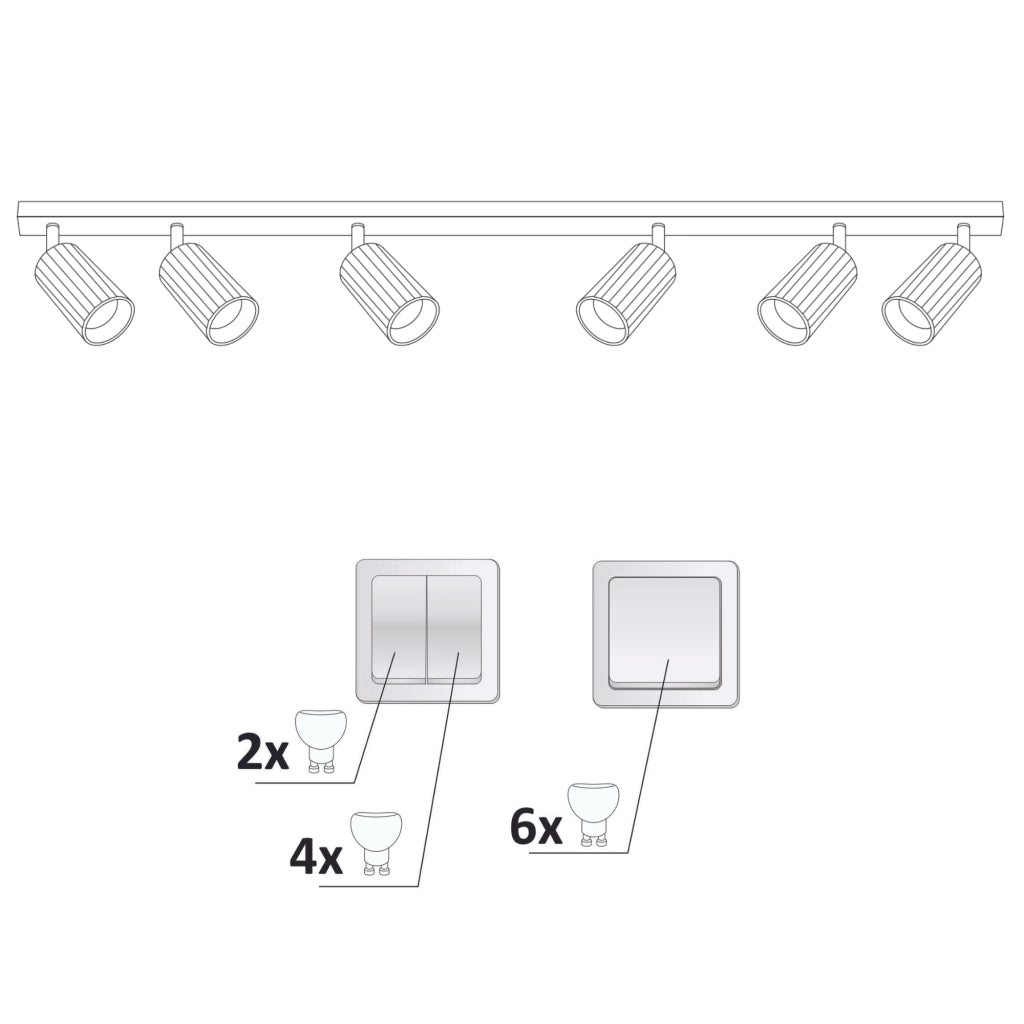 Plafoniera/Applique 6 luci bianco-oro GU10 Nicea Polux