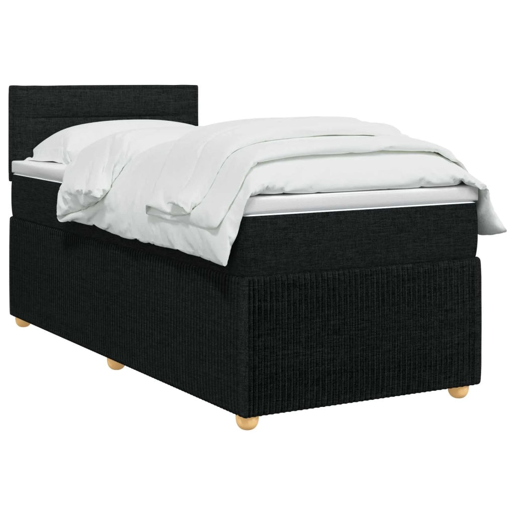 Letto box spring con materasso Nero 80 x 200 cm Tessuto 3452794