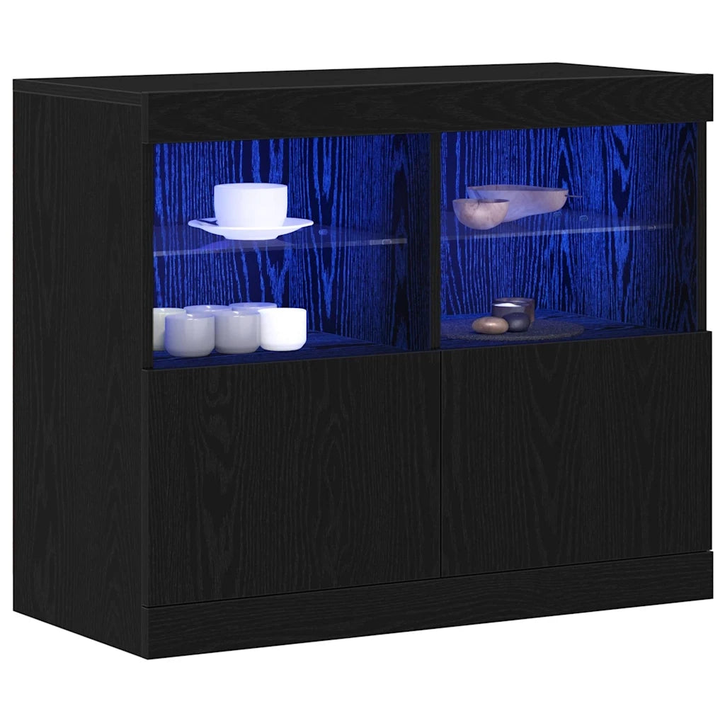 Credenza-Buffet-Armadio da cucina Nero 81 x 37 x 67 cm Legno multistrato