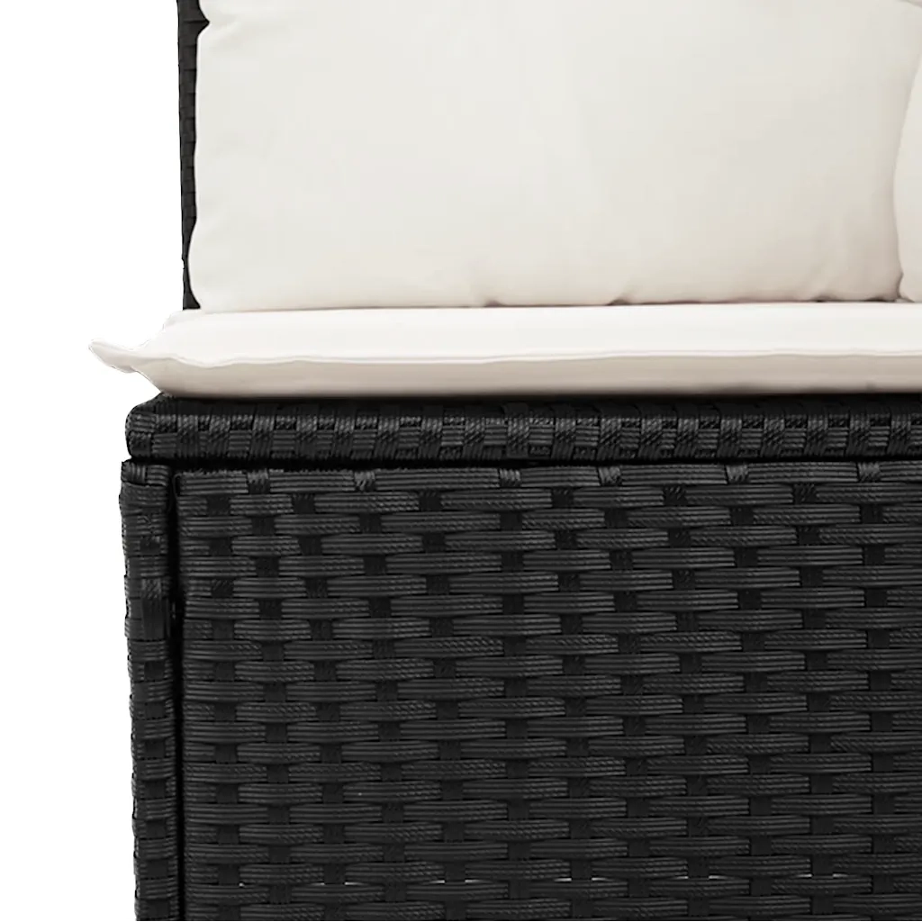 Set Divani da Giardino con Cuscini 7pz Nero Polyrattan 3267756