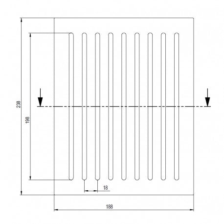 GRIGLIA IN GHISA 238x188mm