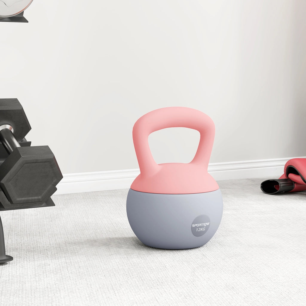 Kettlebell 12 kg ¨C zephmum ¨C Rosa e Grigio 21x21x30 cm