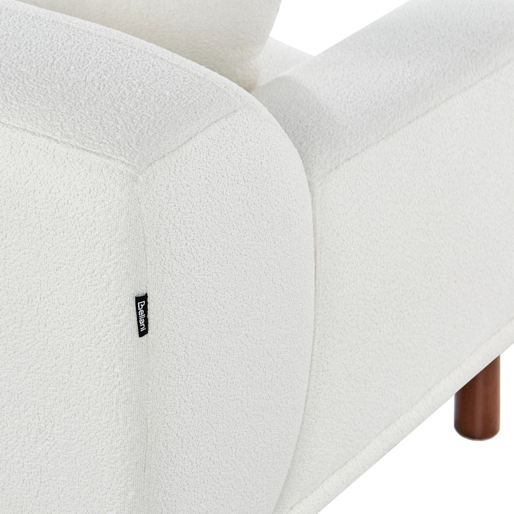 Divano ad angolo sinistro in tessuto bianco lato sinistro stile minimalista