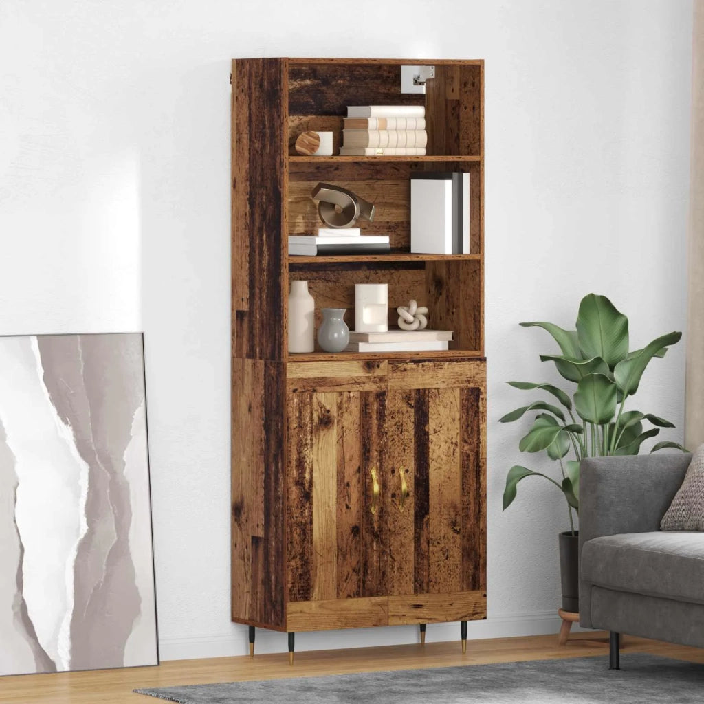 Credenza | Madia | Buffet da pranzo | Armadio da pranzo Legno vecchio 69,5 x 34 x 180 cm Legno multistrato