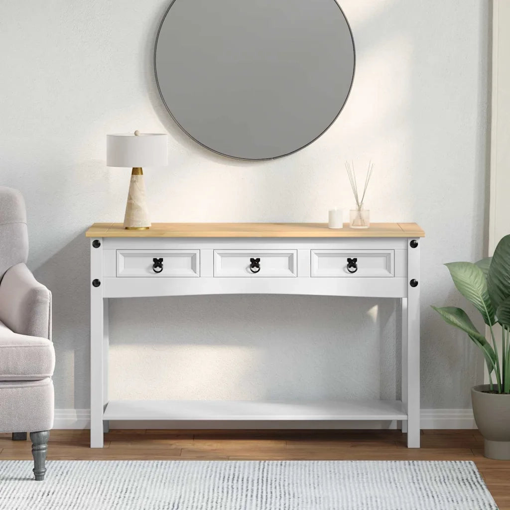 Tavolino Corona Bianco 114 x 34,5 x 73 cm Pino massello 42021195